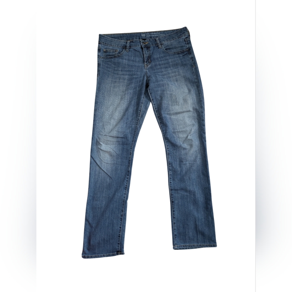 Gap Real Straight Fit Medium Wash Jeans Women's Size 12‎ / 31 Mid Rise